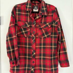 Dravus Men’s plaid button up long sleeve flannel shirt Size Small